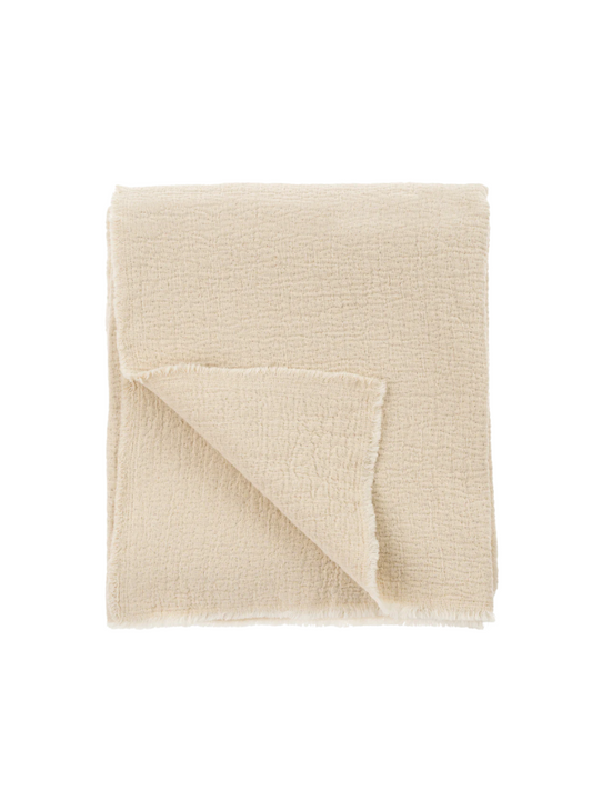 Curly Fringe Throw - Grey