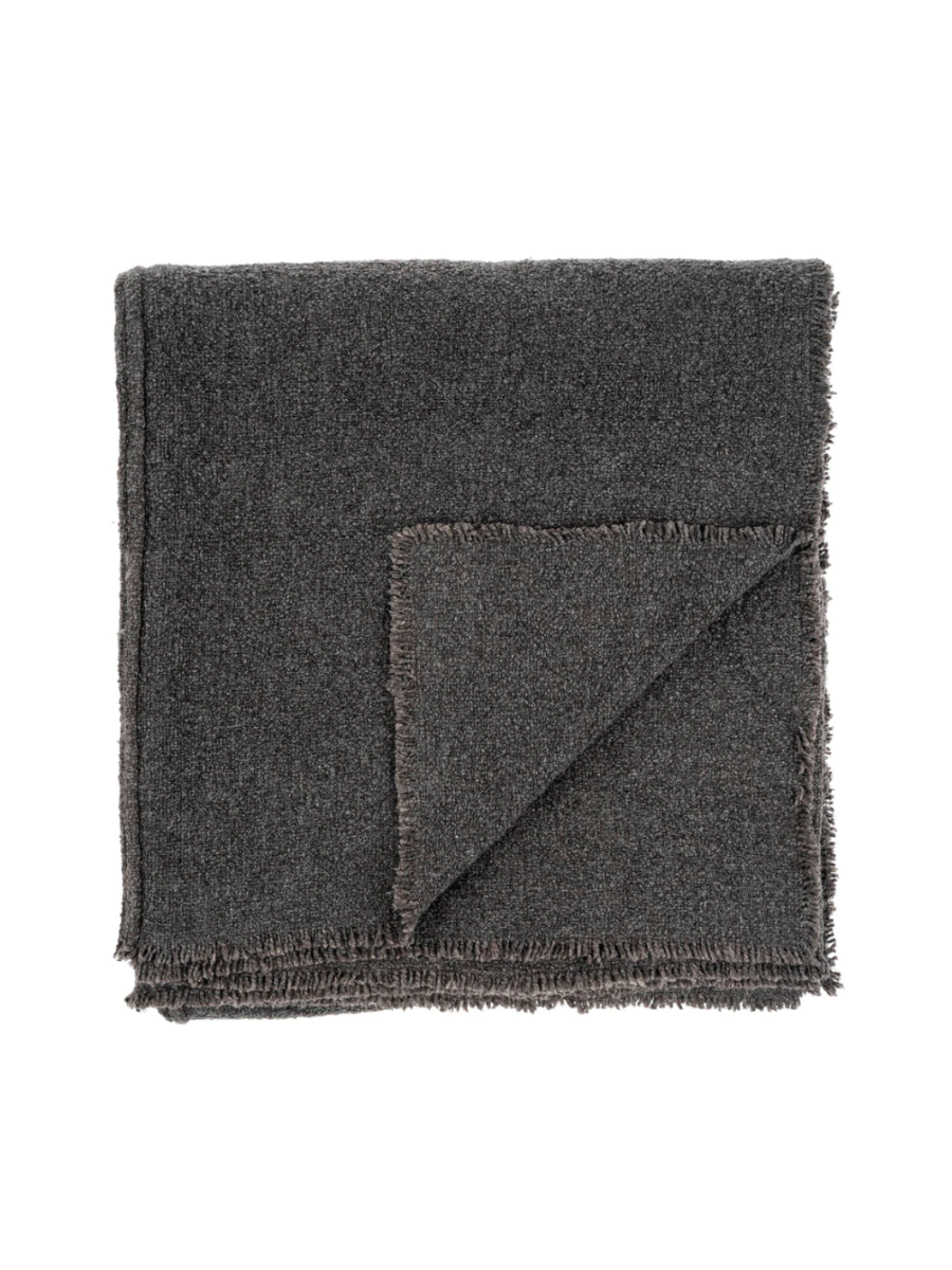 Couverture à Franges Bouclée - Charcoal