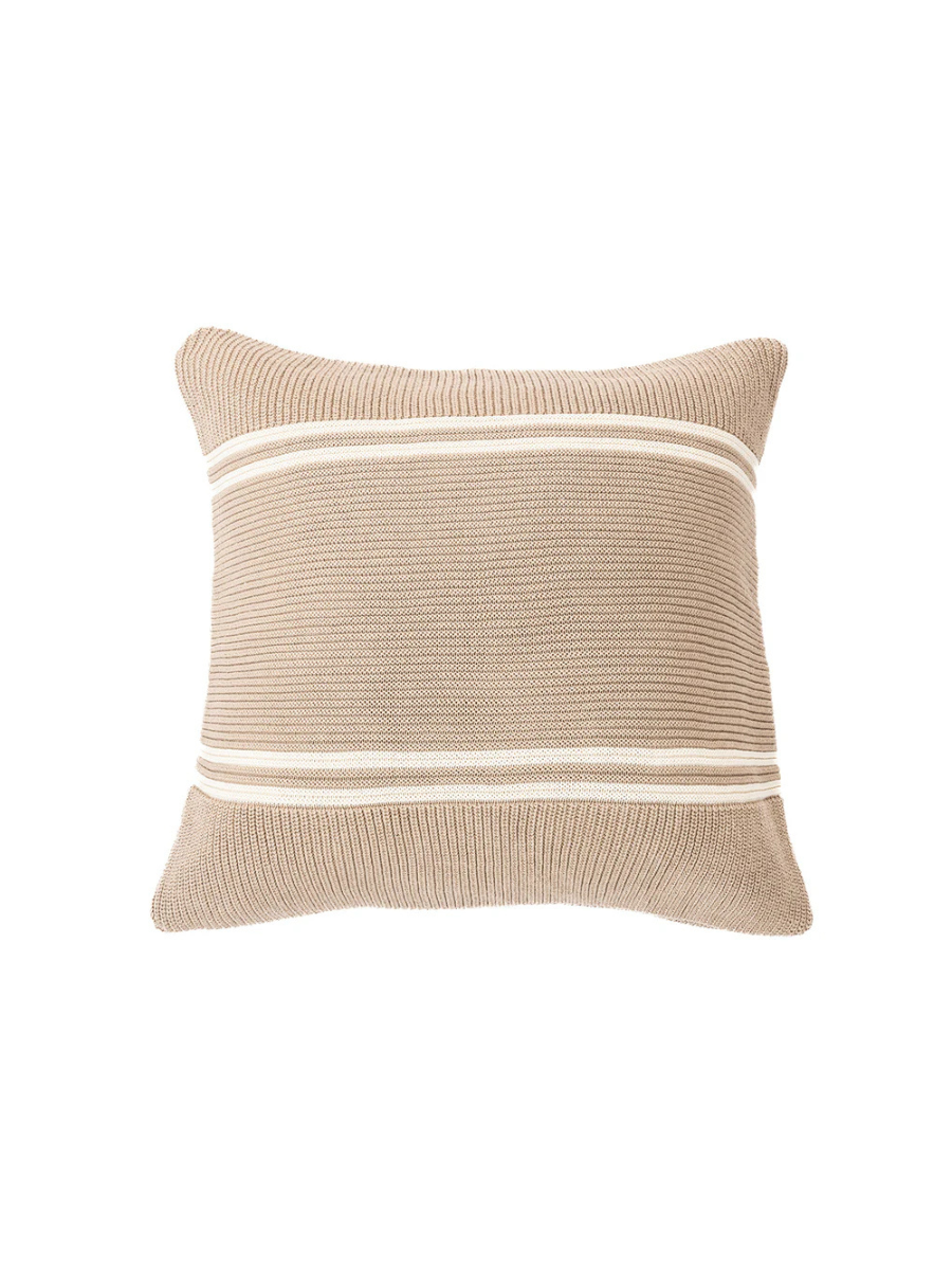 Hudson - Coussin en Tricot Taupe