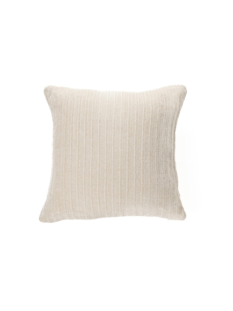 Hippy - Coussin décoratif crème en chenille