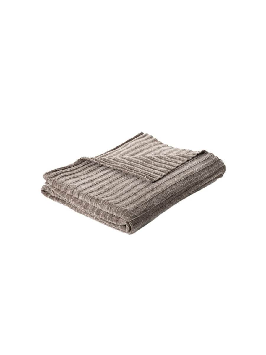 Hippy - Jeté en chenille taupe
