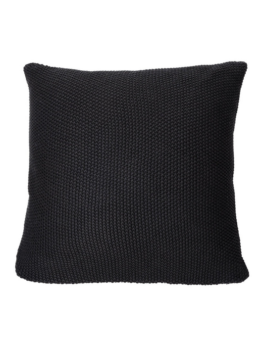 Charly - Oreiller européen noir en tricot