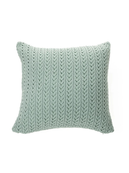 Naja - Oreiller européen en tricot vert sauge