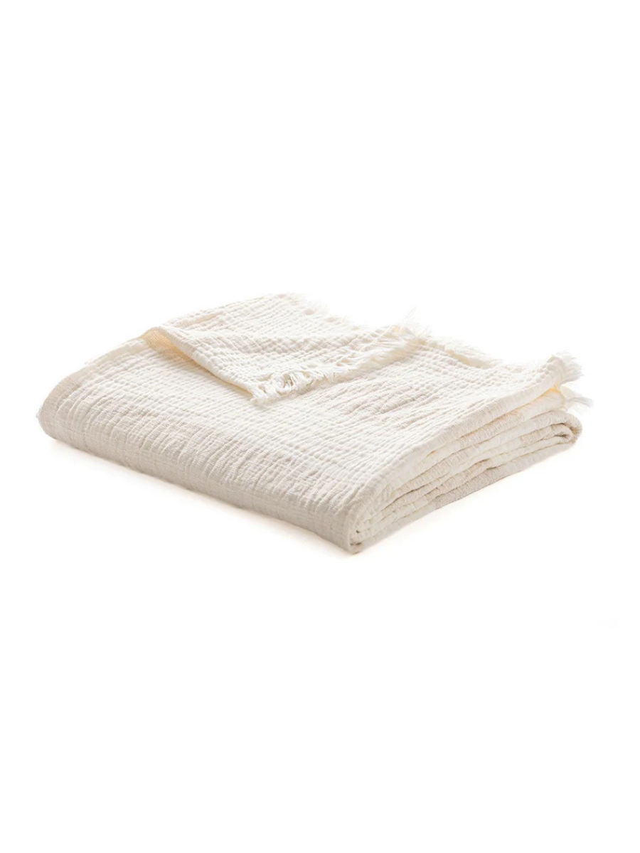 Miguel - Jeté en mousseline Ivoire