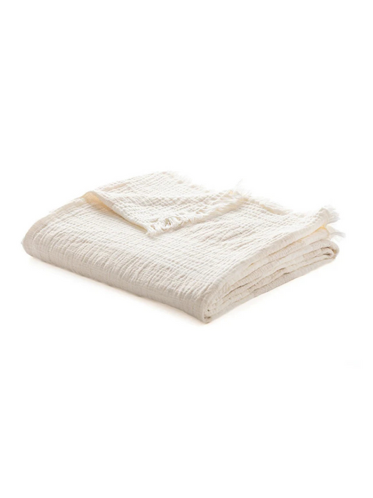 Miguel - Jeté en mousseline Ivoire