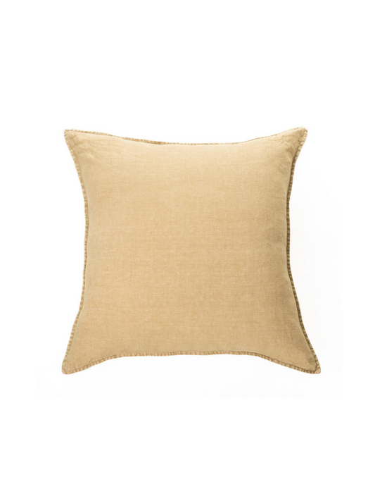 Stone Wash Sand Linen Decorative Pillow