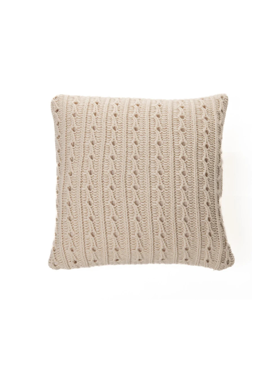 Dalida cream knitted cushion