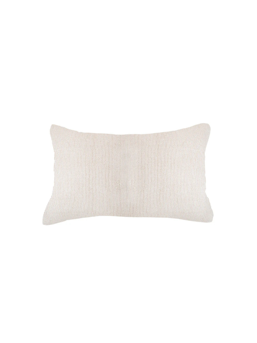 Softy - Coussin rectangulaire rayé crème et beige
