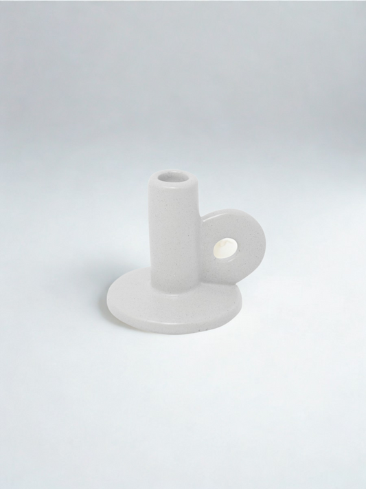white carnation candle holder