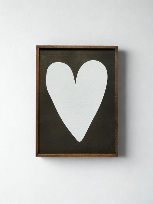 Tableau en Bois - Coeur Blanc