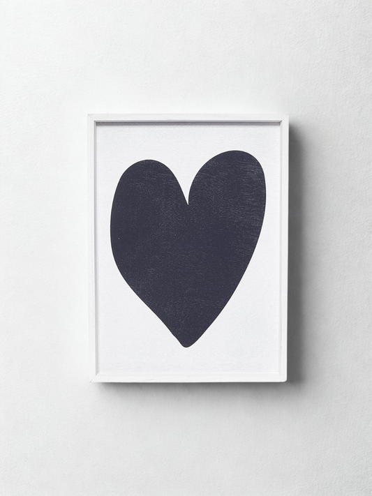 Tableau en Bois - Coeur Noir