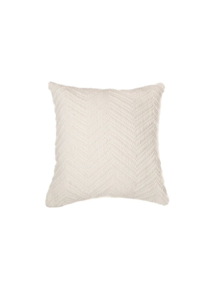 Emy - Coussin décoratif en chenille crème