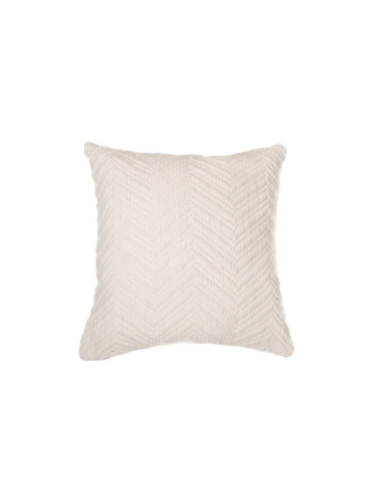 Emy - Cream chenille decorative cushion
