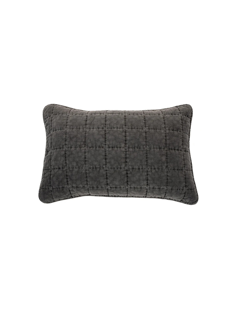 Sweet - Charcoal quilted pillowcase