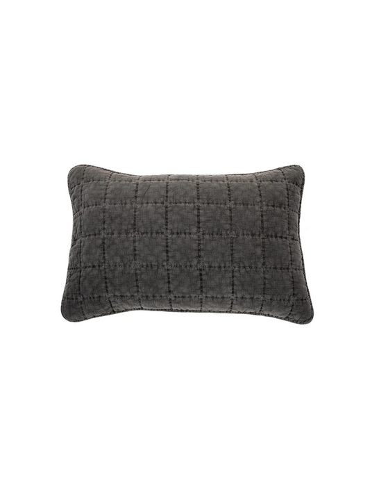 Sweet - Charcoal quilted pillowcase