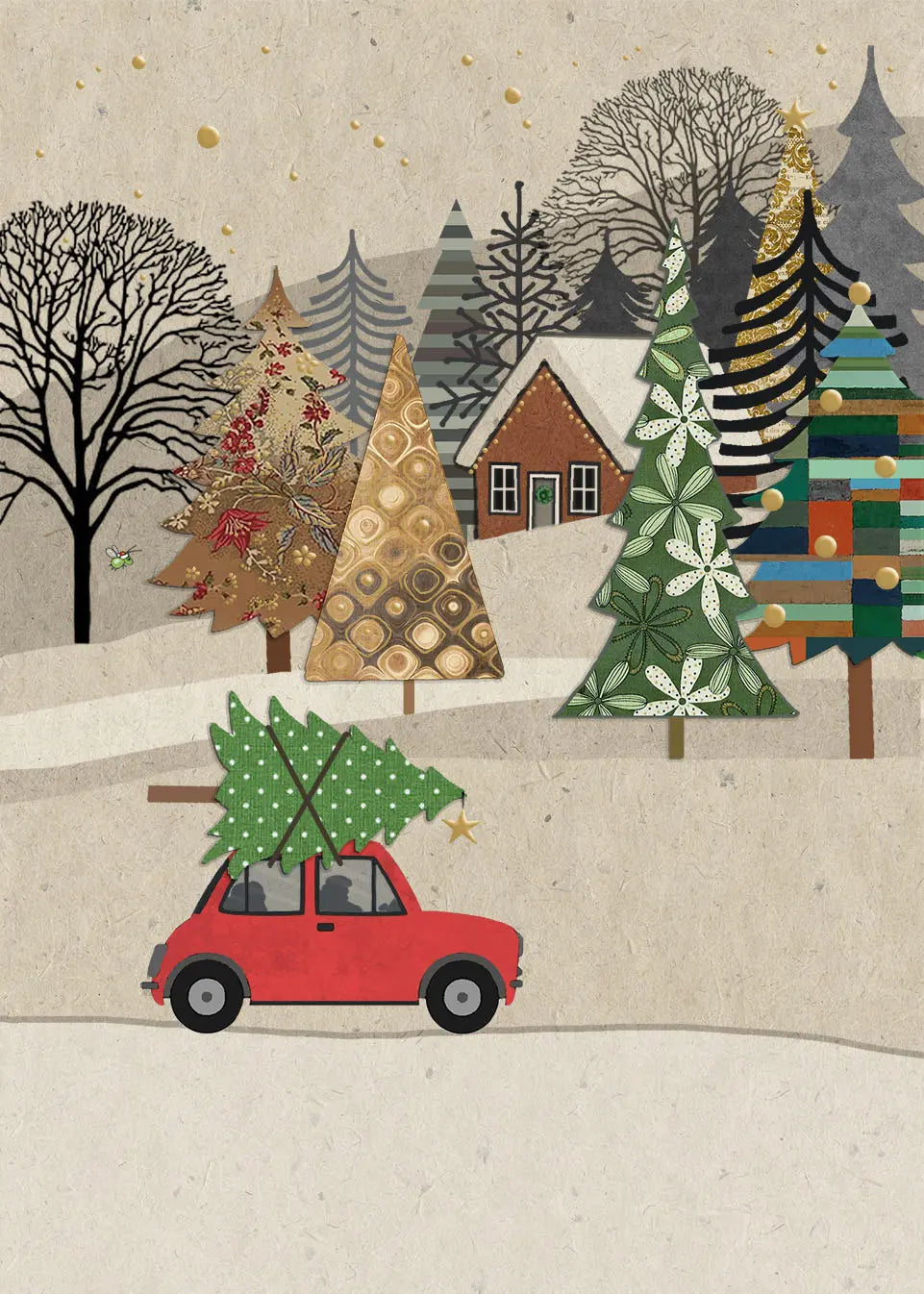 Carte de souhaits Noël - voiture