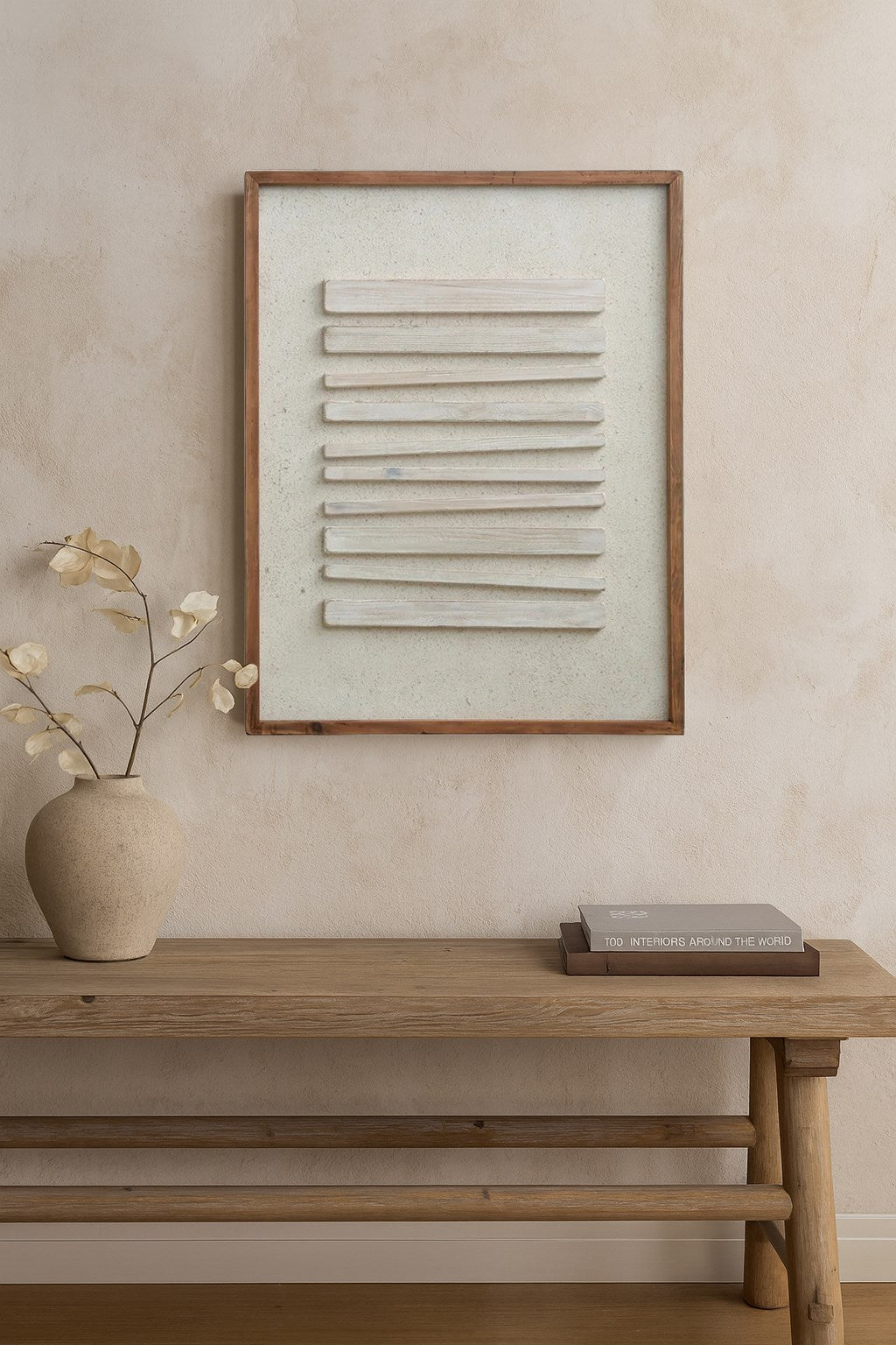 Horizontal Line Wall Art – White