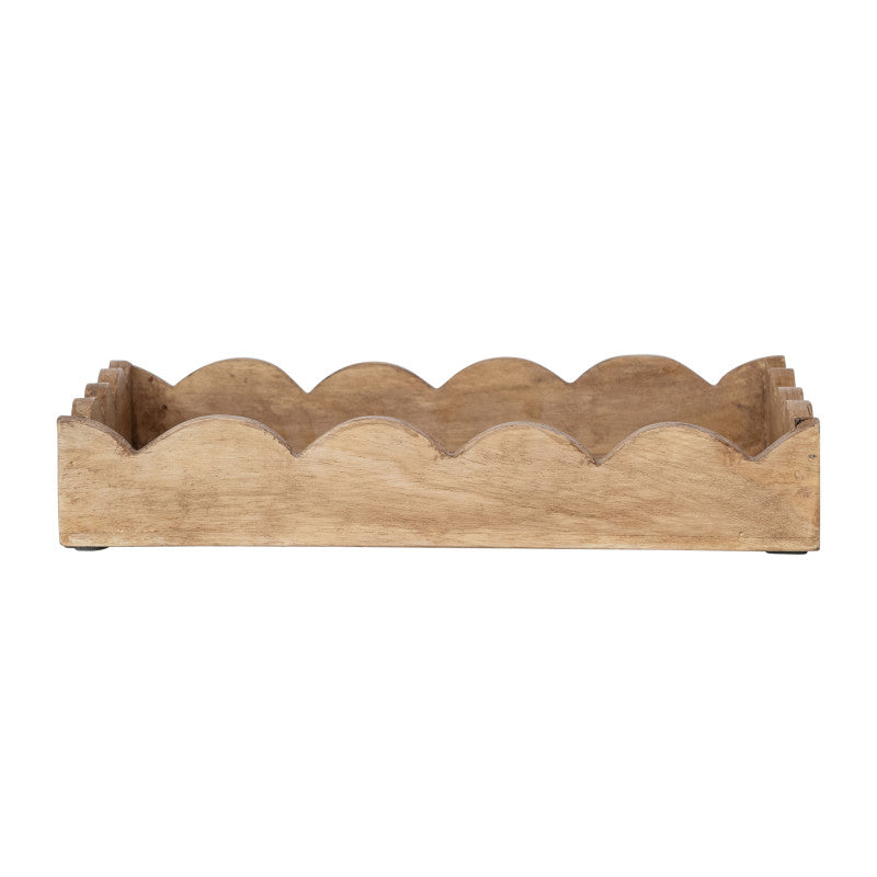 Plateau en bois de manguier - Scalloped