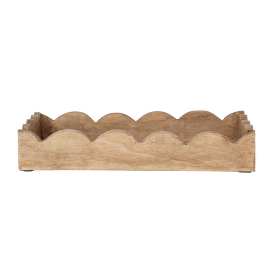 Plateau en bois de manguier - Scalloped