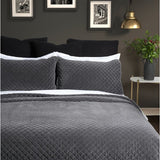 Dove - Courtepointe en velours gris