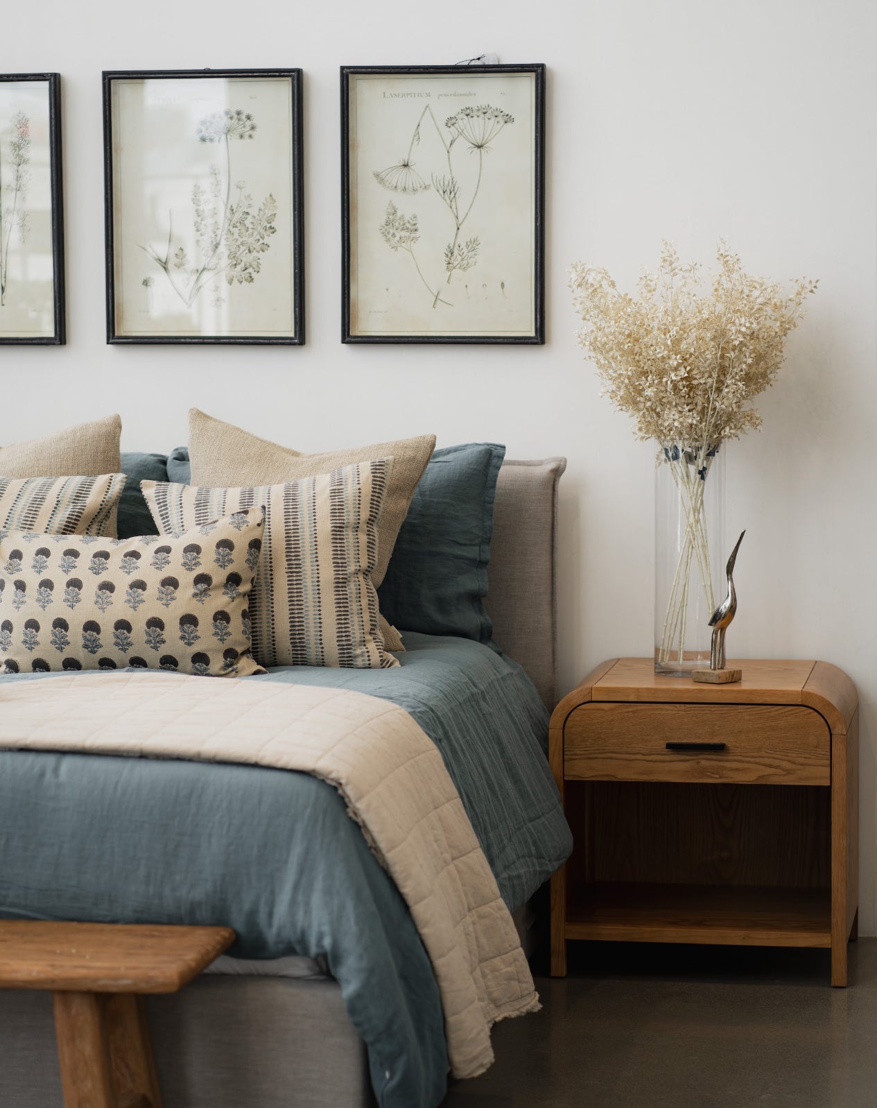 Lin - Housse de couette bleu steel