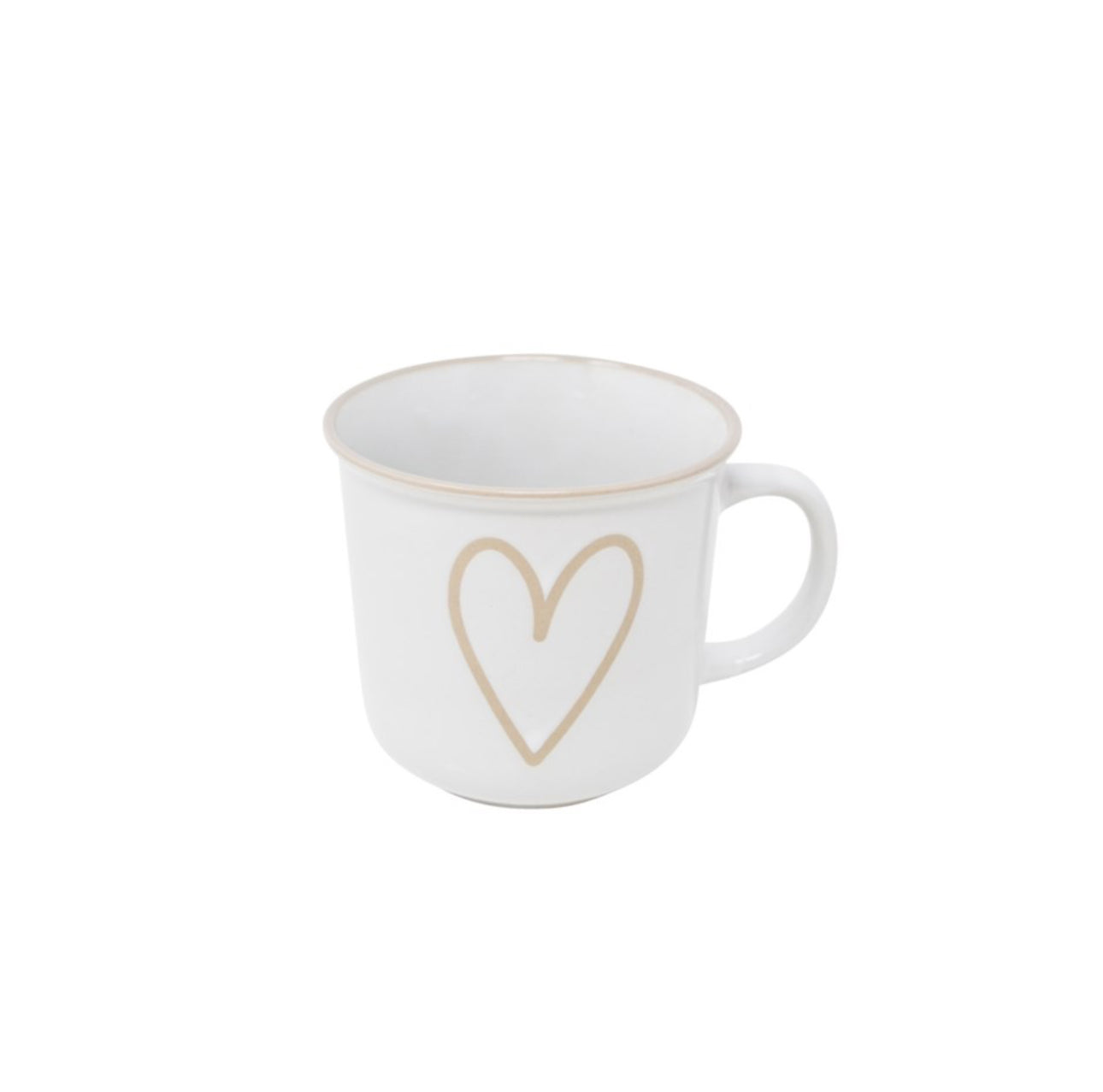White heart mug