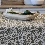 Nappe fleurie vert mousse Hortense