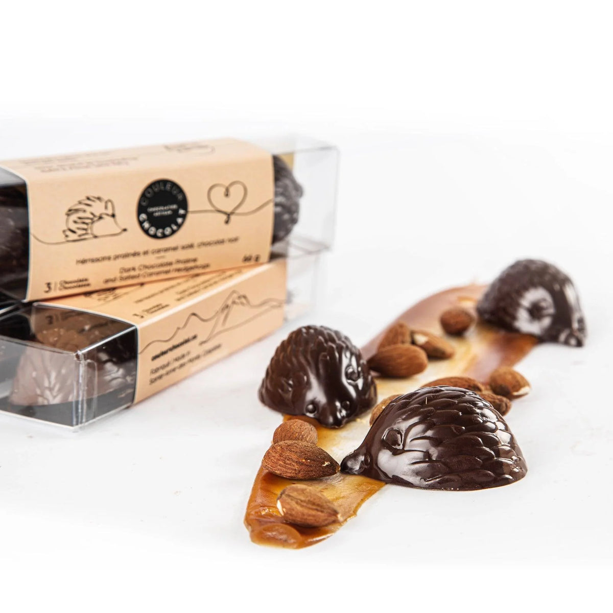 Hérissons amandes et caramel - Couleur Chocolat