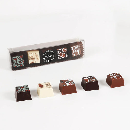 5 pieces of Christmas chocolate - Chocolate color 