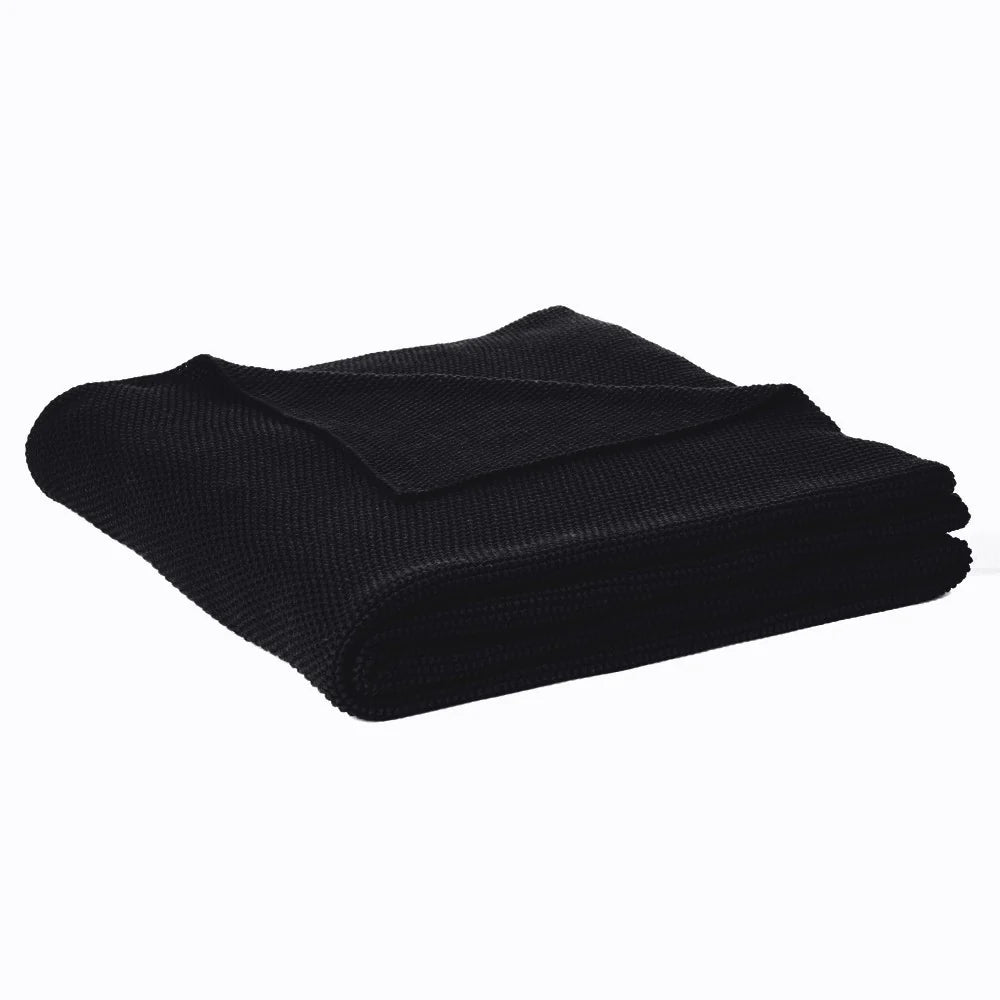 Charly - Couverture en tricot noir