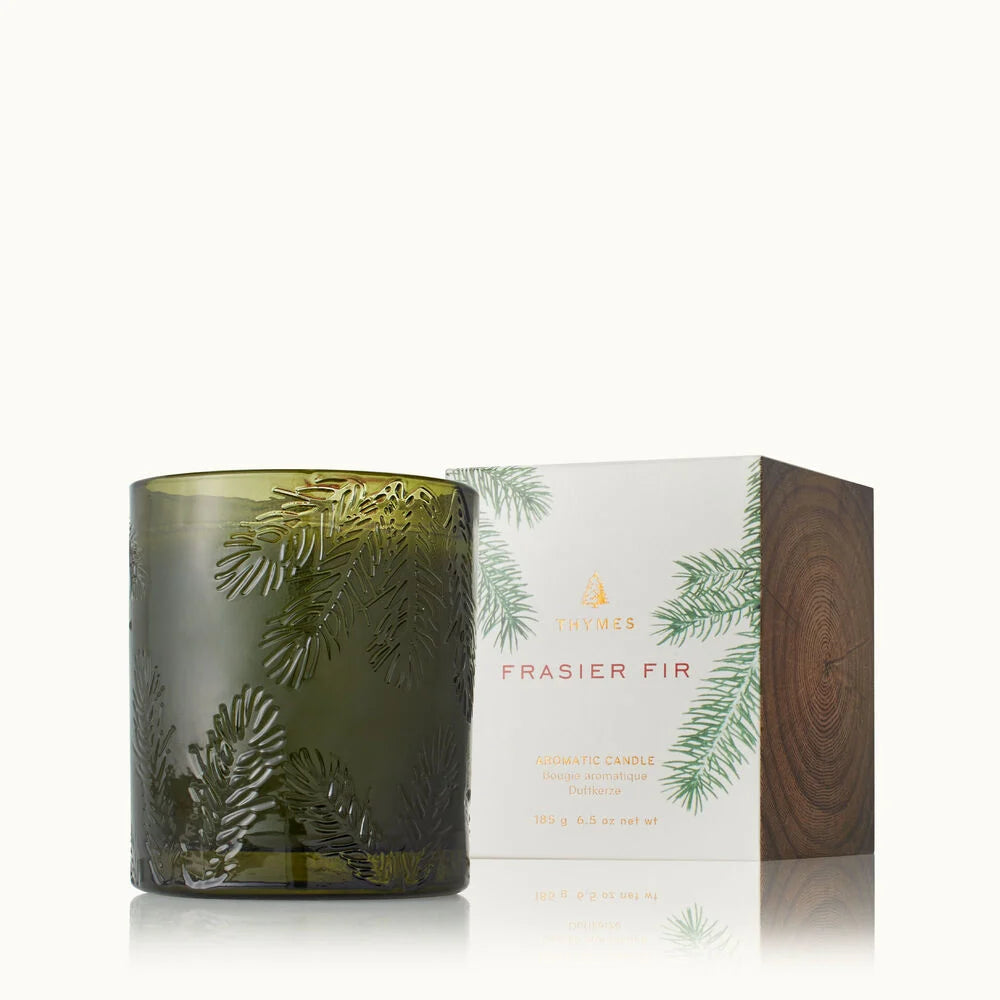 Green Glass Candle - Frasier Fir