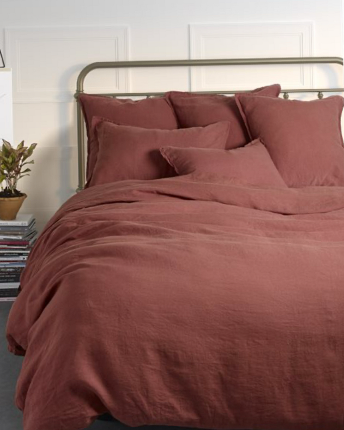 Lin - Housse de couette terracotta