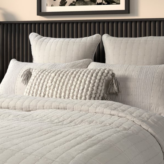 Moss - Natural plain quilted