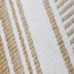 Sand and white table runner