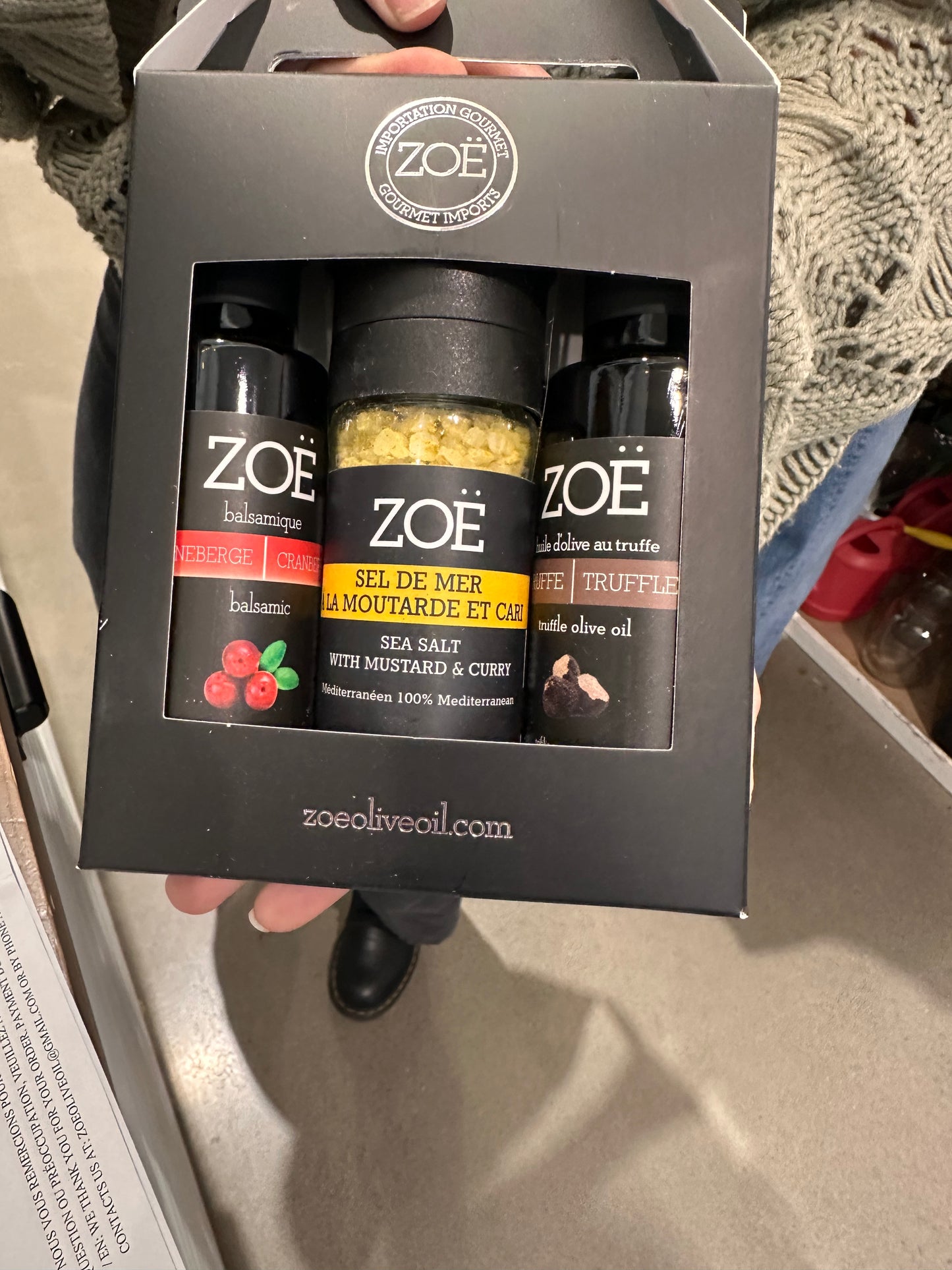 Salt, oil and balsamic trio