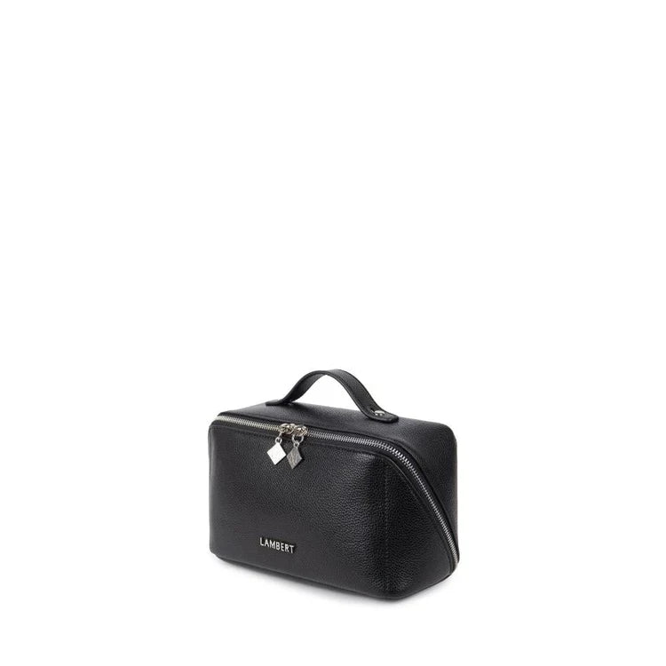 La Jolie - Black vegan leather makeup bag