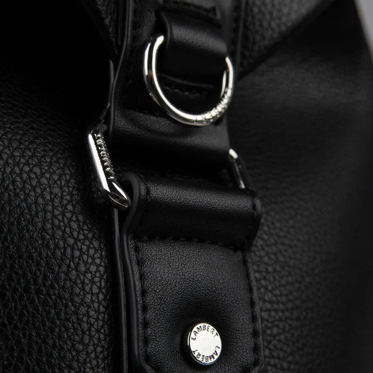 Le June - Black vegan leather tote travel bag