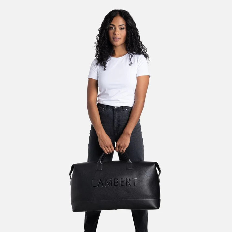 Le June - Black vegan leather tote travel bag