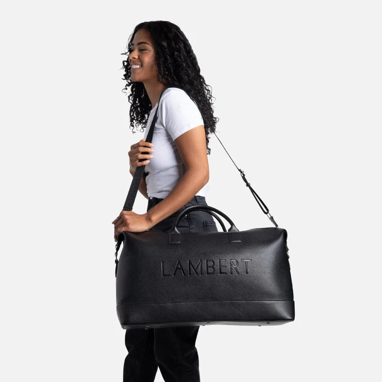 Le June - Black vegan leather tote travel bag