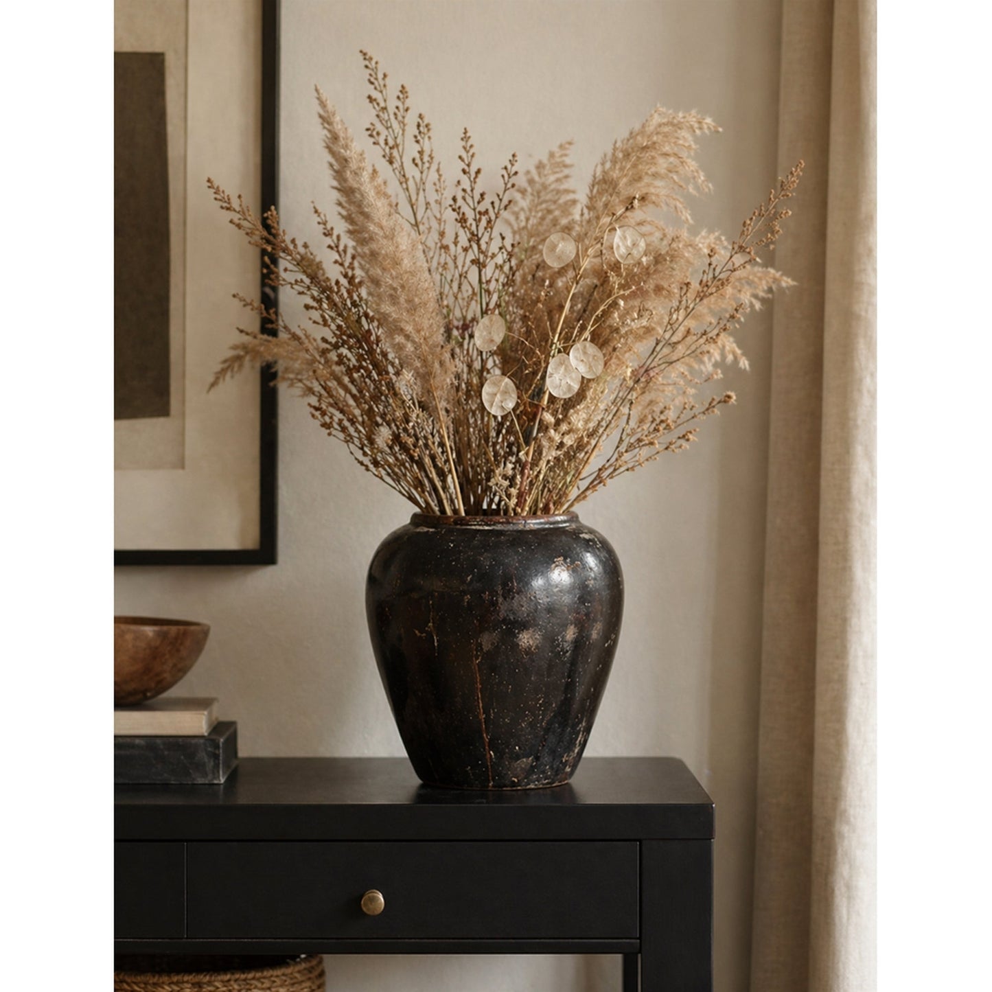 Pot antique argile noir