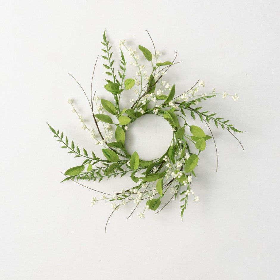 Bague de Bougie avec Feuilles et Baies