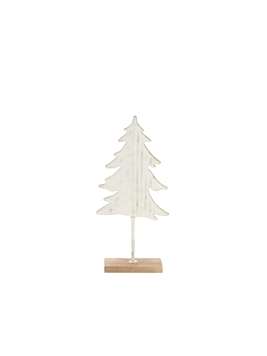 Sapin décoratif sur pied – Blanc et doré