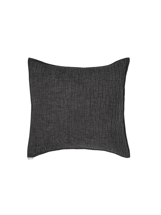 Barbara - Charcoal Textured European Pillow Sham