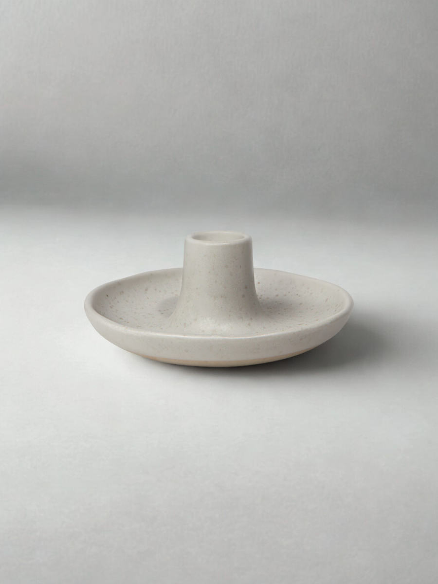 Stoneware candle holder – Lumina Gray