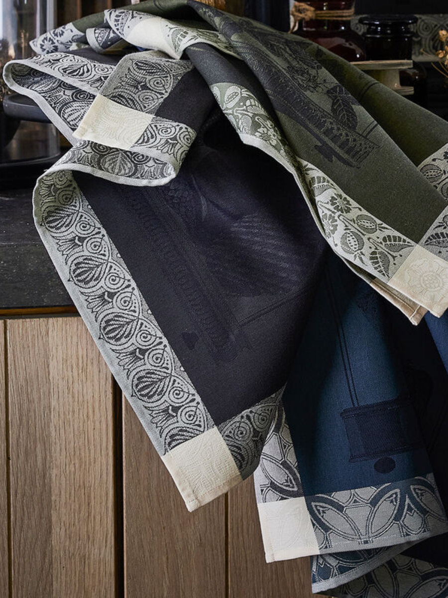 Torchon Curiosités Minérales Gris - Le Jacquard Français