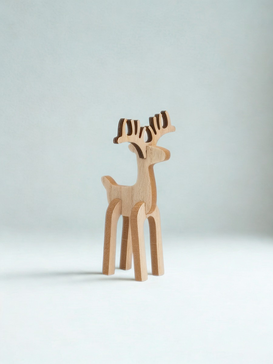 Simple wooden reindeer