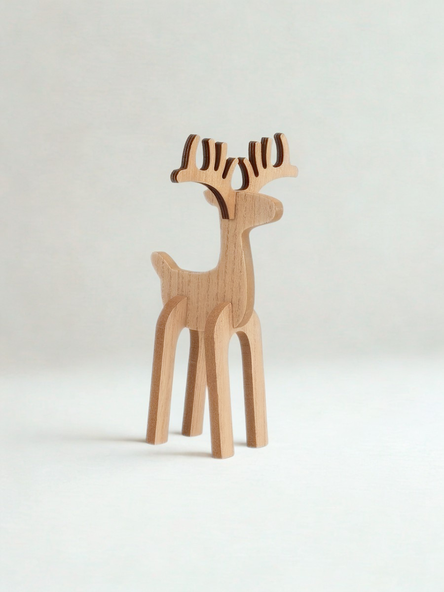 Simple wooden reindeer