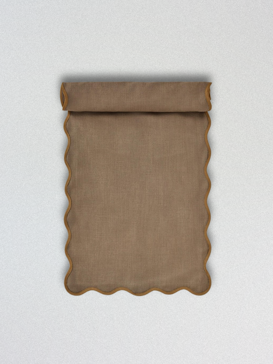 Ginger Scalloped Edge Table Runner 