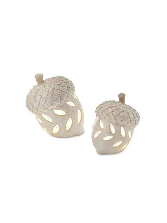 Hazelnut LED Porcelain Decoration – Off-White