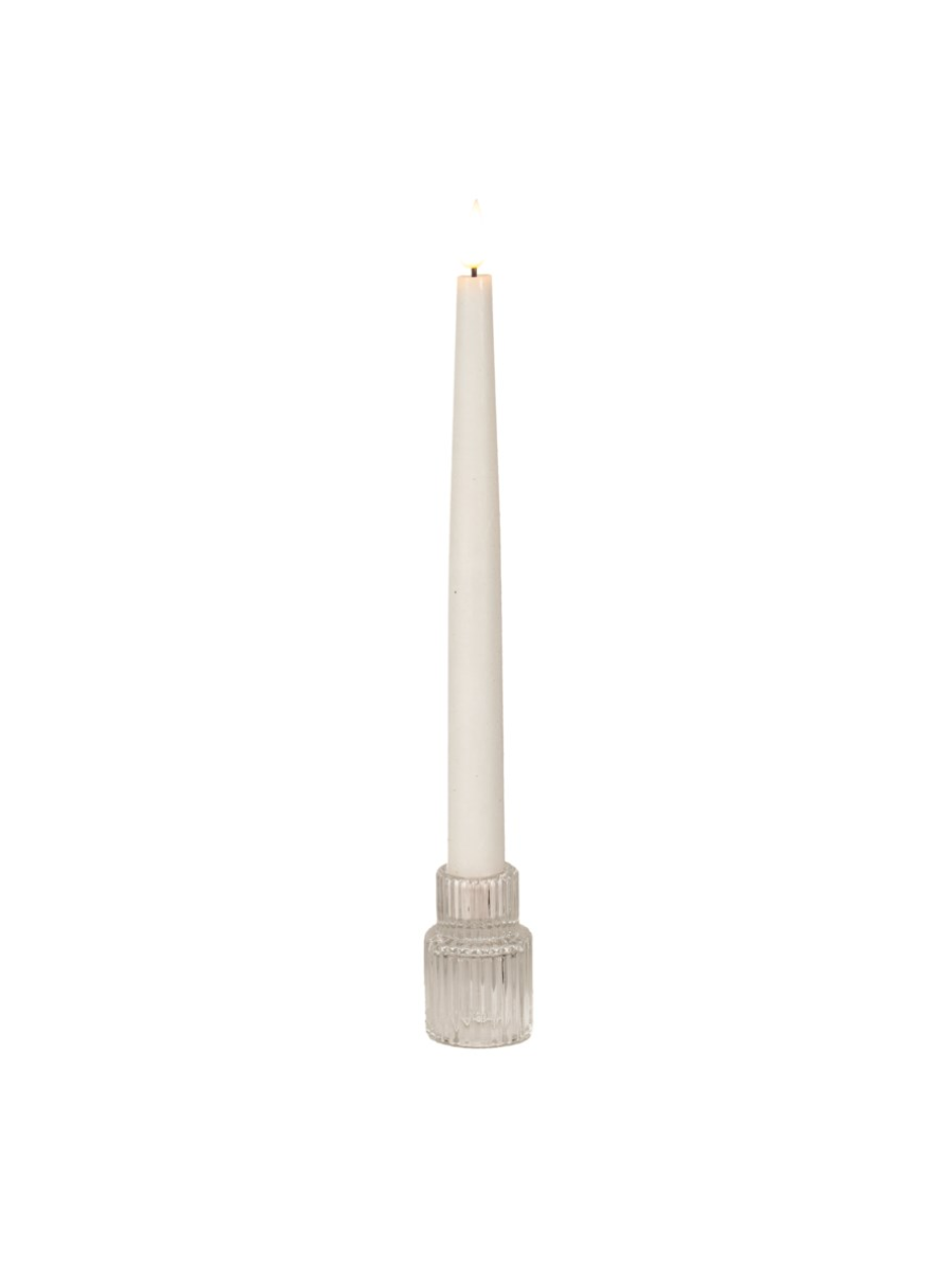 Bougeoir Verre transparent rainuré 2,5"